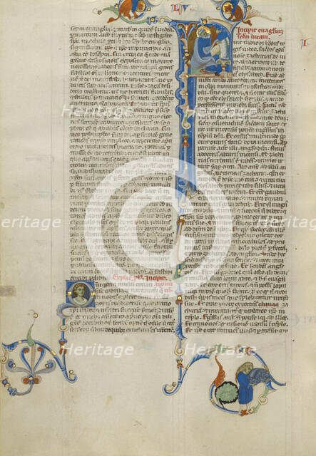 Initial F: Saint Luke; Abbey Bible, about 1250-1262. Creator: Unknown.