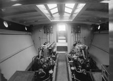 Engine room on cabin cruiser D.G.S.P., 1913. Creator: Kirk & Sons of Cowes.