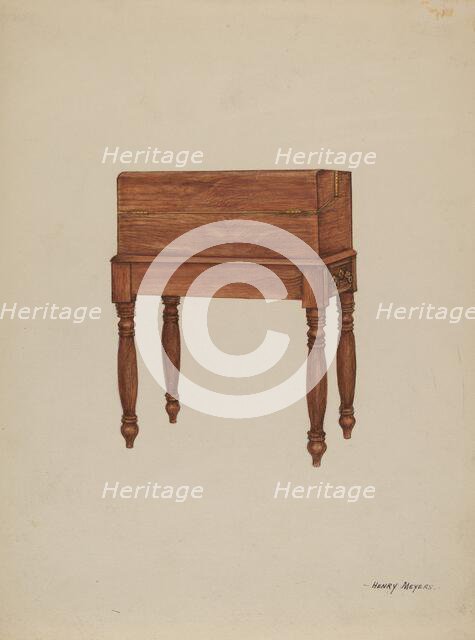 Writing Table and Desk, c. 1936. Creator: Henry Meyers.