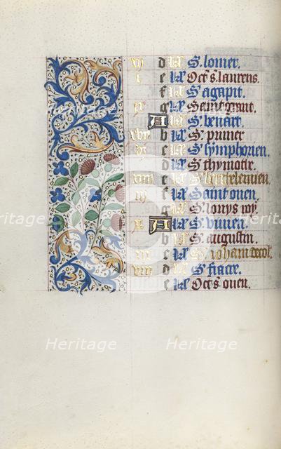 Book of Hours (Use of Rouen): fol. 8v, c. 1470. Creator: Master of the Geneva Latini (French, active Rouen, 1460-80).