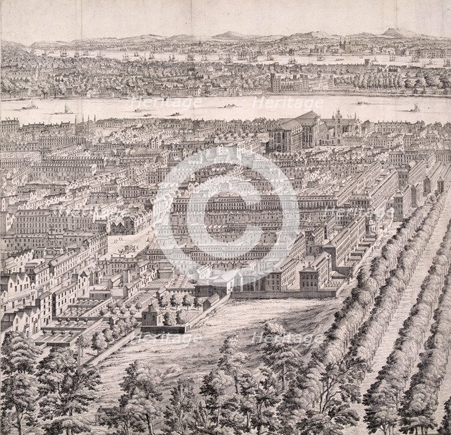 Panoramic view of London, 1720. Artist: Johannes Kip