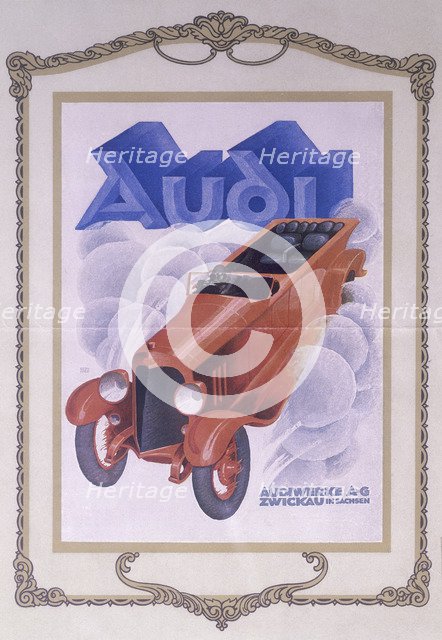 Poster advertising Audi cars, 1922. Artist: Unknown