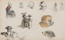 Figure and animal studies, 1880. Creator: Marius Bauer.