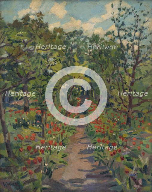 Walk in Petrzalka Park, 1935-1940. Creator: Gustav Mally.