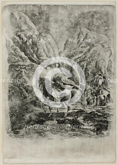 Oriental Rider in the Mountains, 1866. Creator: Rodolphe Bresdin.