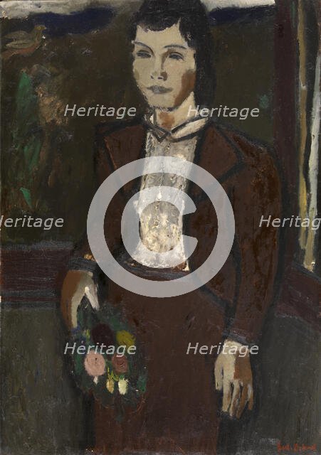 Girl with a Bouquet, 1938. Creator: Gustave De Smet.