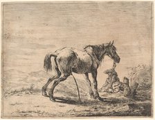 Rearing Horse near a Stable, 1651. Creator: Dirck Stoop.