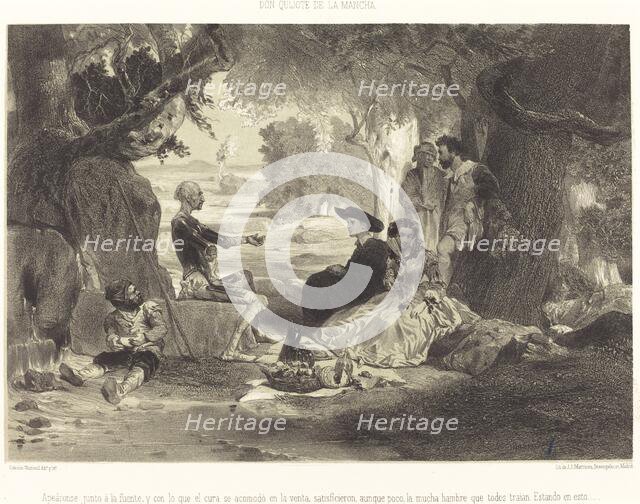 Apeáronse junto à la fuente..., c. 1855. Creator: Célestin Nanteuil.