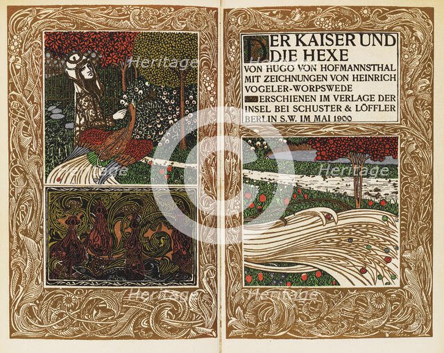 Title page of "Der Kaiser und die Hexe (The Emperor and the Witch)" by Hugo von Hofmannsthal, 1900. Creator: Vogeler, Heinrich (1872-1942).