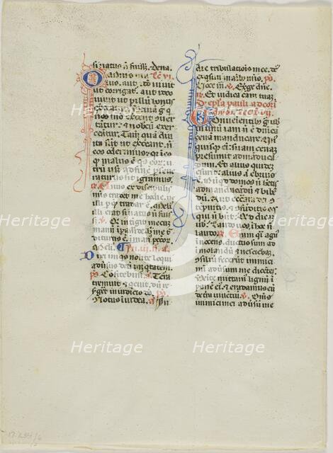 Illuminated Manuscript Leaf, c. 1450. Creator: Unknown.