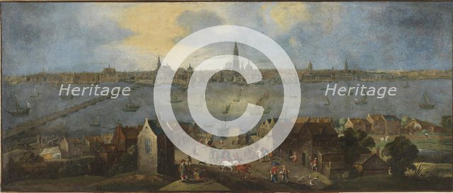 Gezicht op de rede van Antwerpen, Between 1682 and 1702. Creator: Schoevaerdts, Matthijs (Matthys) (c. 1665/7-after 1702).