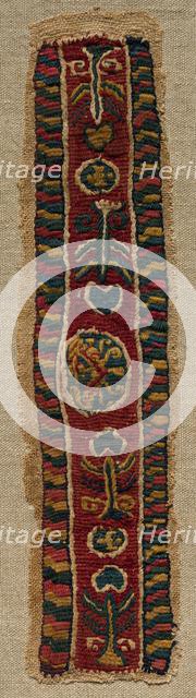 Fragment with an Ornamental Band, mid 700s - mid 800s. Creator: Unknown.