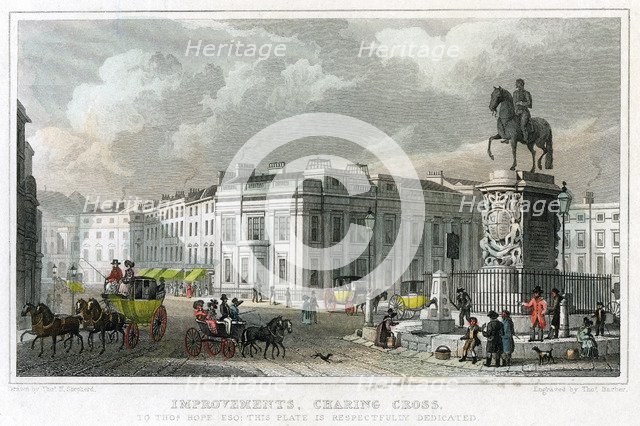 Improvements, Charing Cross, Westminster, London, 1828.Artist: Thomas Barber