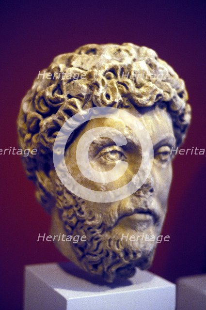 Hadrian (76-138), Roman marble bust. Artist: Unknown