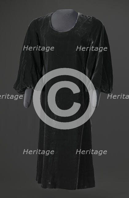 Dark grey velvet dress designed by Arthur McGee, mid 20th-late 20th century. Creator: Arthur McGee.
