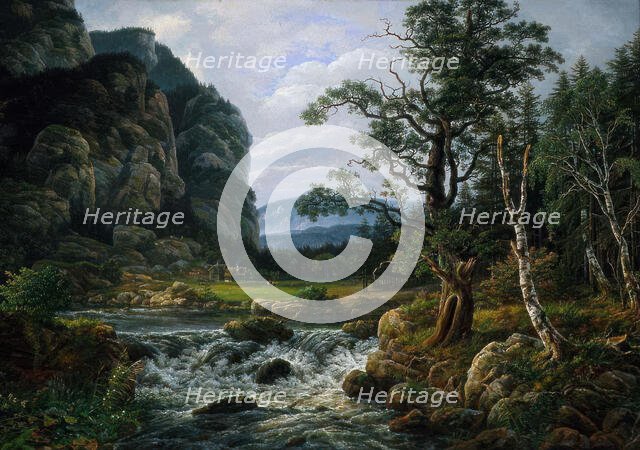 Nordic Landscape with a River, 1819. Creator: Johan Christian Dahl.