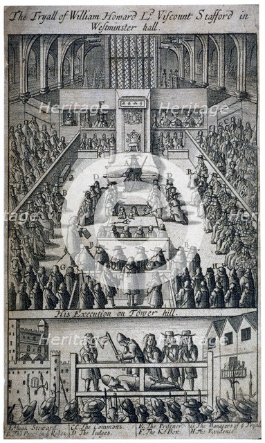 Trial and execution of Viscount Stafford, London, 1680. Artist: Anon
