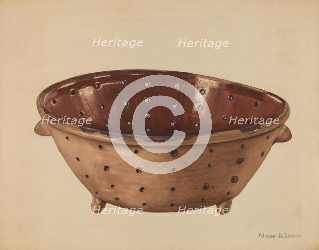 Colander, c. 1936. Creator: Yolande Delasser.