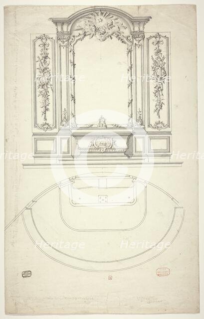 Design for a low altar with a sculpted representation of the Lamb of God, c.1740-c.1760. Creator: Anon.