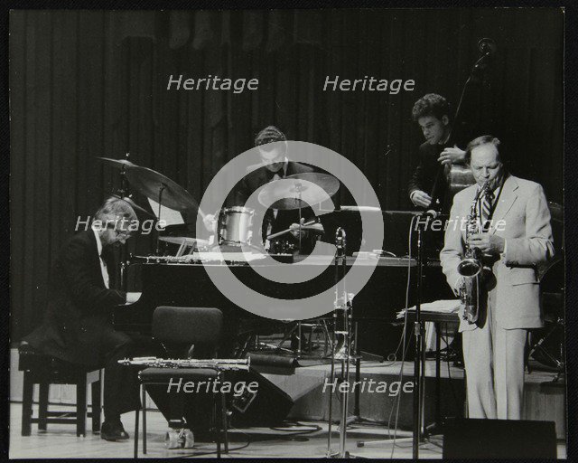 John Horler, Tony Kinsey, Alec Dankworth and John Dankworth performing in London, 1985. Artist: Denis Williams