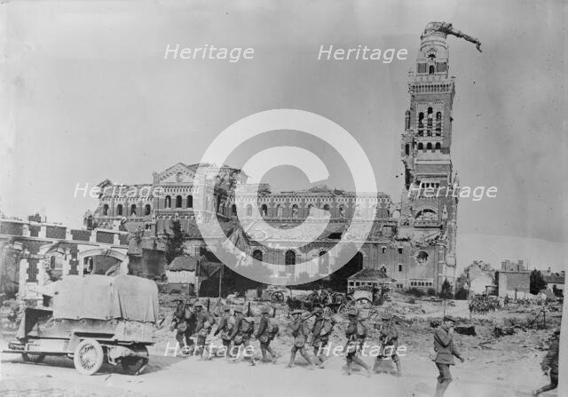 Albert Church & [falling] Madonna, between c1915 and 1918. Creator: Bain News Service.