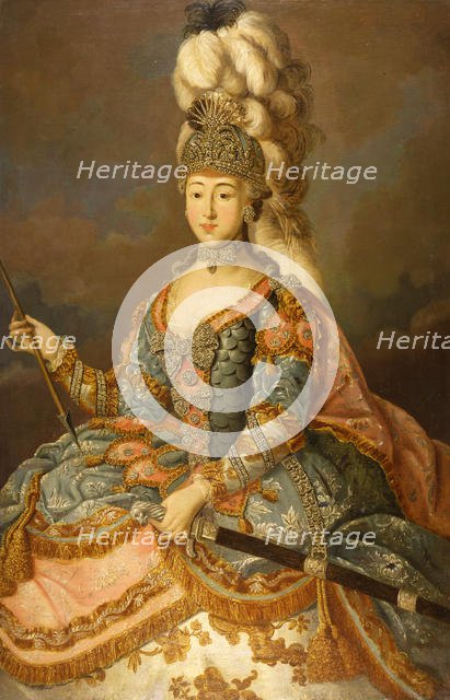 Portrait of Countess Anna Petrovna Sheremetyeva (1744-1768), 1769. Creator: Ligotsky, Johann (Ivan Demenievich) (active 1760s-1800).