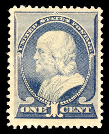 1c Franklin single, 1887. Creator: American Bank Note Company.