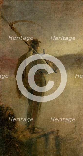 Reaper by River, 1880-1885. Creator: Ladislav Mednyanszky.