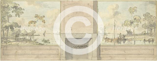 Design for room wall for the D. Luden dining room, 1785. Creator: Juriaan Andriessen.