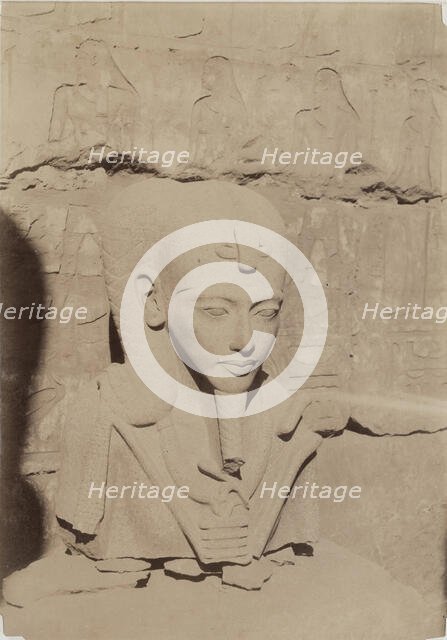 Colossal Head at Karnak, 1890. Creator: Anon.