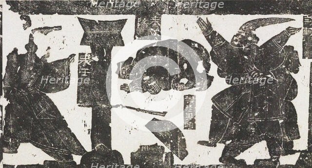 Jing Ke's assassination attempt on China's First Emperor Qin Shi Huang..., 25-220. Creator: Central Asian Art.