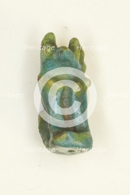 Amulet of the Goddess Bastet as a Seated Cat, Egypt, Late Period (?) (about 664-332 BCE). Creator: Unknown.