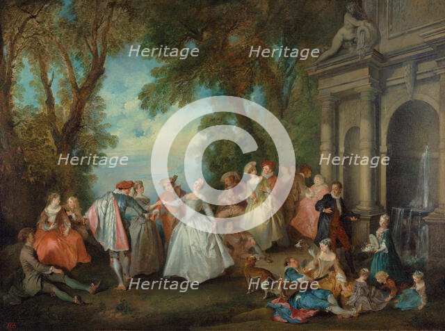 Dance before a Fountain, by 1724. Creator: Nicolas Lancret.