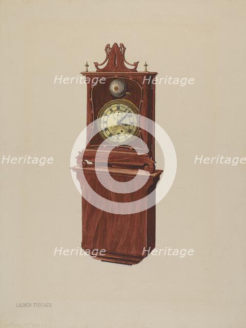 Wall Clock, c. 1937. Creator: Ulrich Fischer.