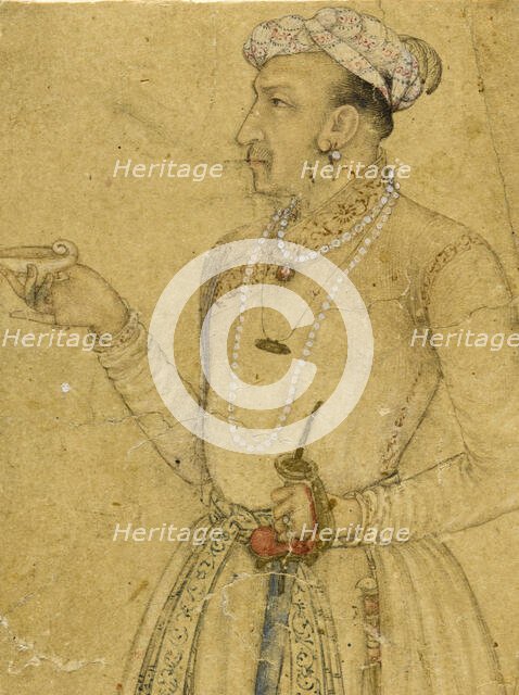 Emperor Jahangir (image 2 of 2), between 1620 and 1625. Creators: Manohar, Abu al-Hasan.