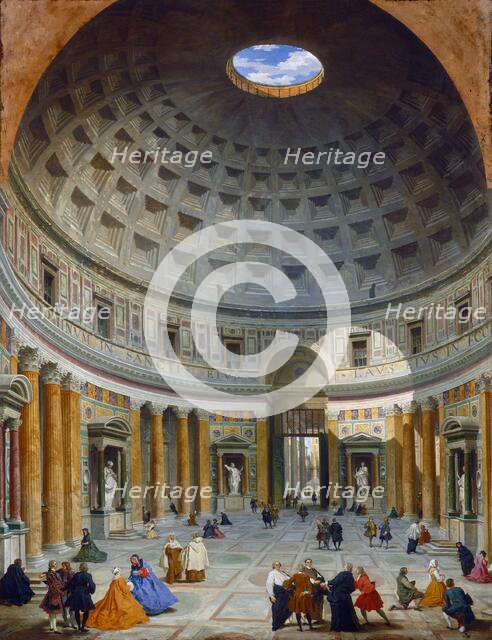Interior of the Pantheon, Rome, c. 1734. Creator: Giovanni Paolo Panini.