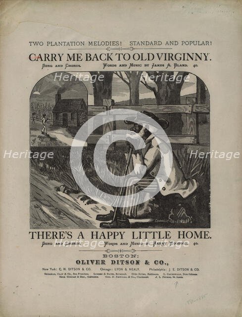 'Carry me back to old Virginny': song and chorus, 1878. Creator: Connelly-Co..