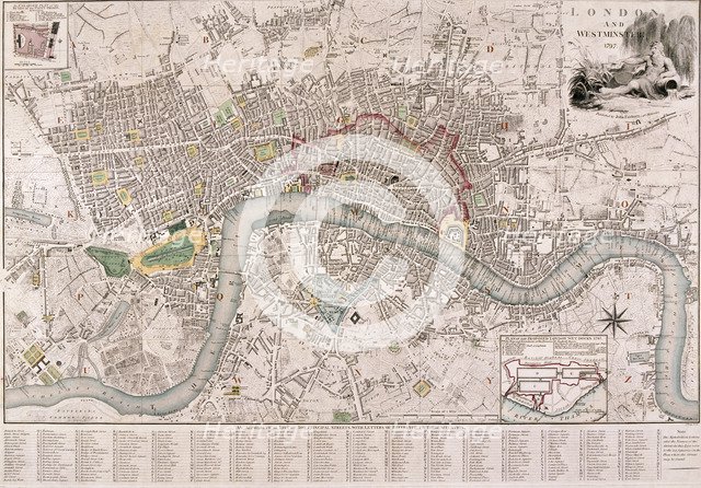 Map of London, 1797. Artist: Edward Mogg