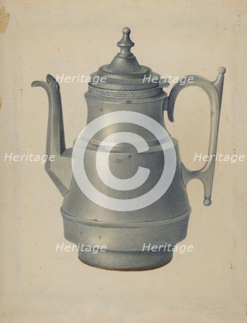 Pewter Teapot, c. 1937. Creator: Merkley, Arthur G..