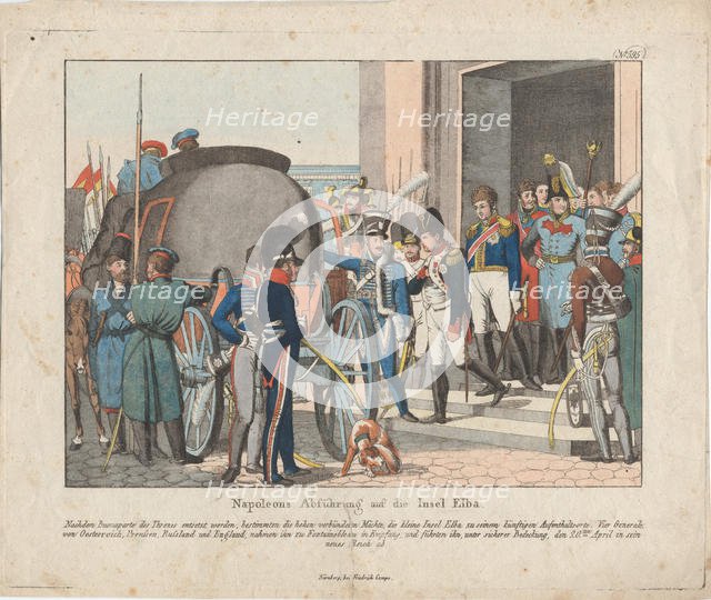 The Departure of Napoleon to the Island of Elba. Artist: Campe, August Friedrich Andreas (1777-1846)