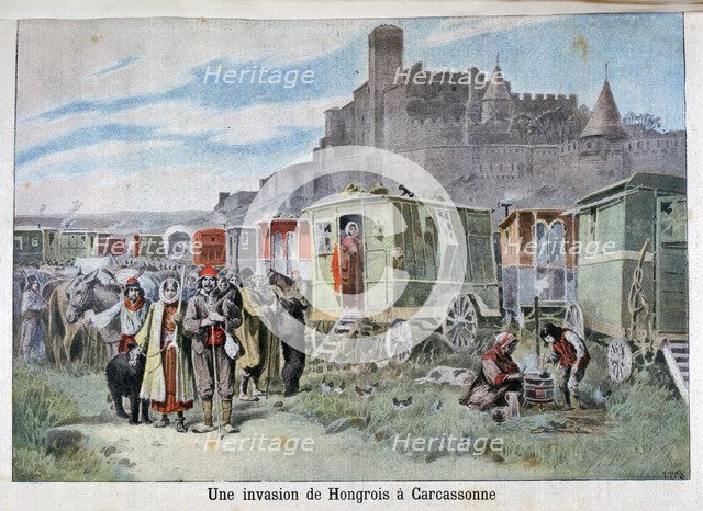 Hungarian gypsies outside Carcassonne, France, 1898. Artist: Henri Meyer