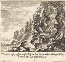 Large Waterfall, Schwanburg, 1681. Creator: Melchior Küsel.