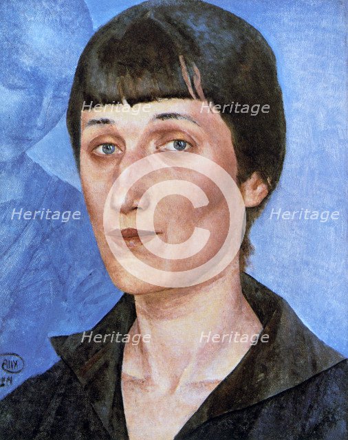 'Portrait of Anna Akhmatova', 1922. Artist: Kuz'ma Petrov-Vodkin