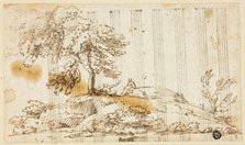 Two Men Seated under Tree on Hillside, n.d. Creator: Unknown.