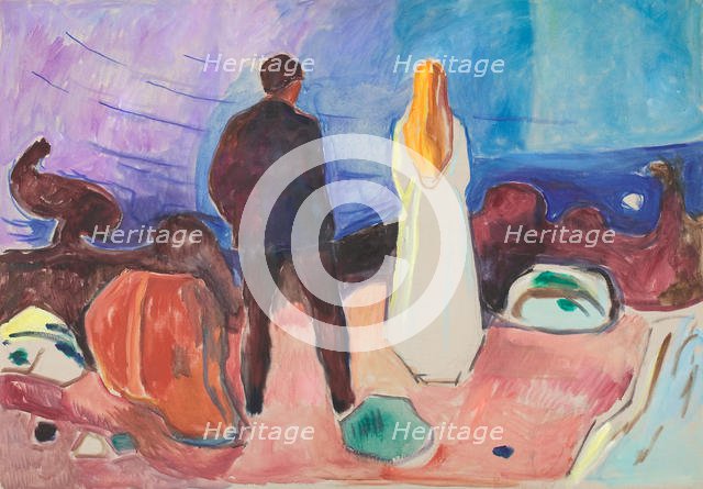 Two Human Beings. The Lonely Ones. Artist: Munch, Edvard (1863-1944)