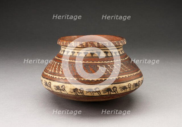 Jar with Bands of Geometric Motifs and Abstract Birds, A.D. 1450/1532. Creator: Unknown.