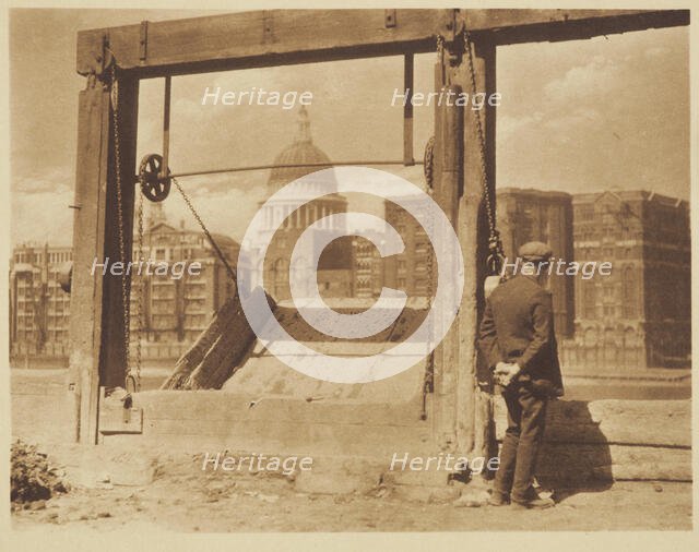 [Man on riverbank]. From the album: Photograph album - London, 1920s. Creator: Harry Moult.