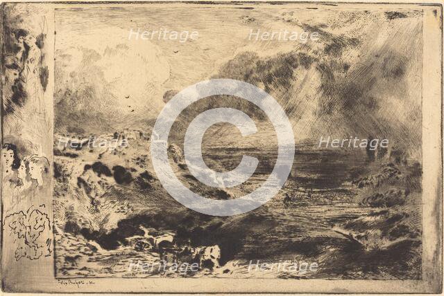 L'Orage (The Storm), 1879. Creator: Felix Hilaire Buhot.