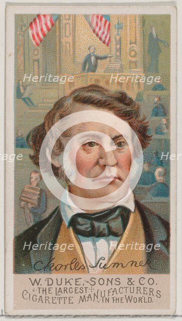 Charles Sumner, from the series Great Americans (N76) for Duke brand cigarettes, 1888., 1888. Creator: Unknown.