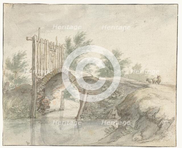 Stone bridge with a wooden fence, 1571-1651. Creator: Abraham Bloemaert.